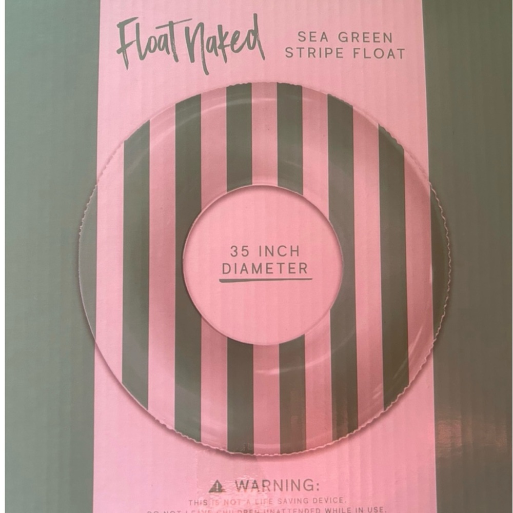 Float Naked Pool Tubes with Fun green stripe print.